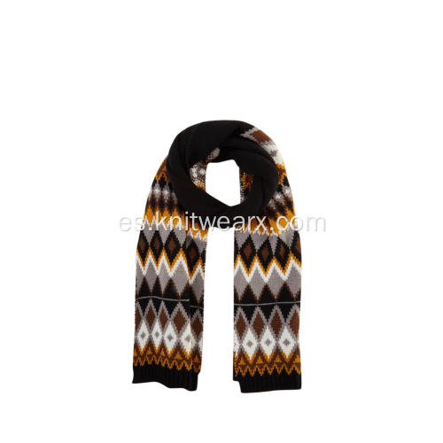 Bufanda de invierno de punto jacquard Argyle para mujer